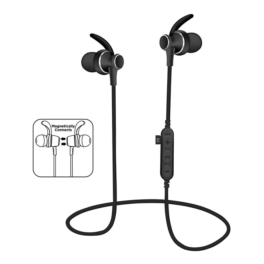 Auricolari Bluetooth con microfono e lettore MicroSD neri | Luciamo