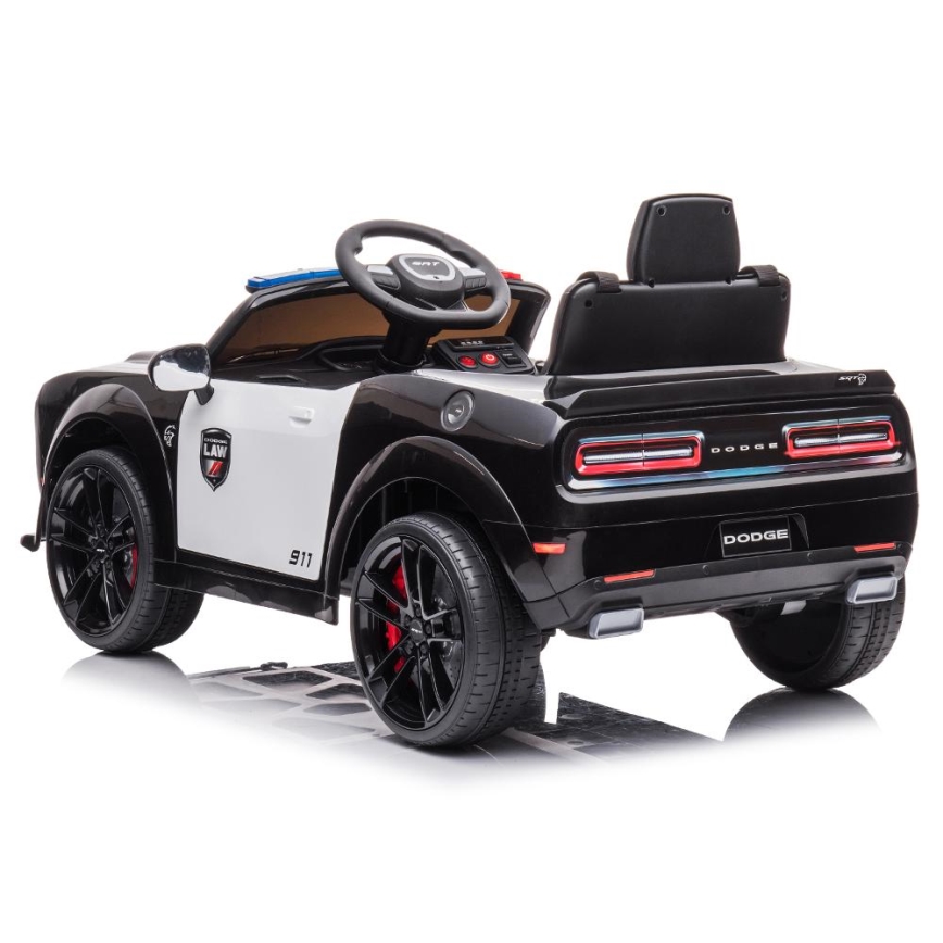 Macchinina elettrica Dodge Challenger Polizia 50W/4500 mAh nero/bianco