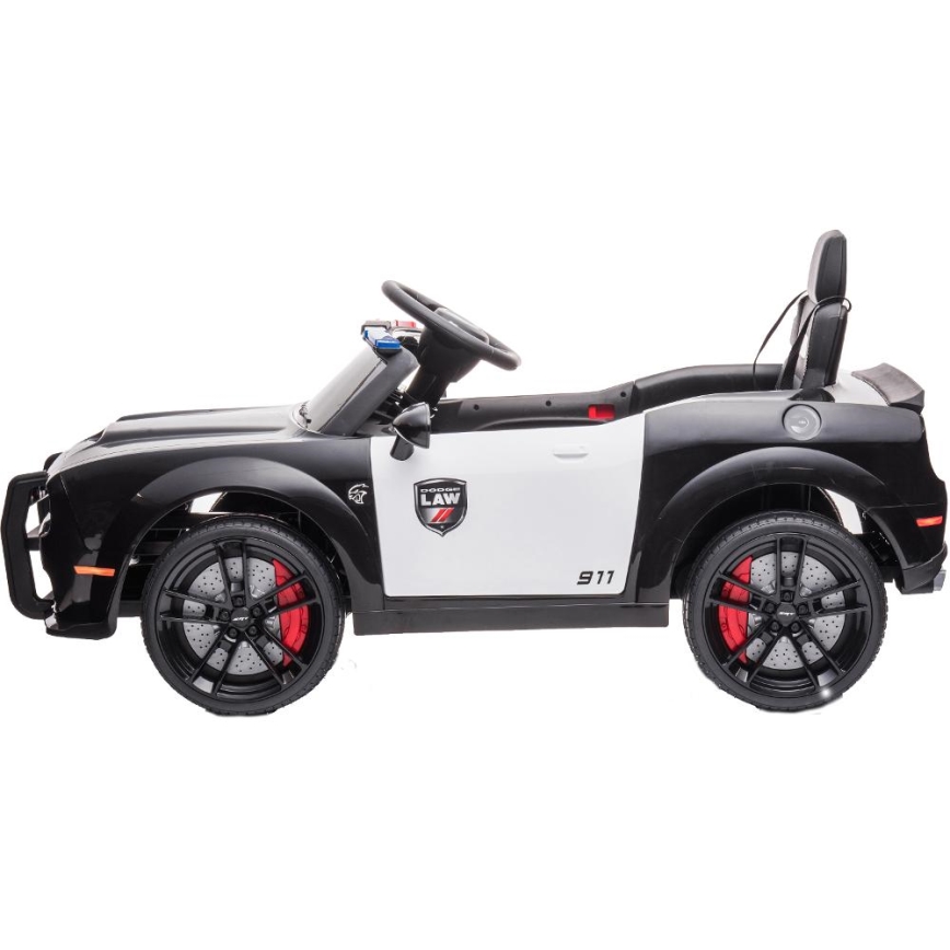 Macchinina elettrica Dodge Challenger Polizia 50W/4500 mAh nero/bianco