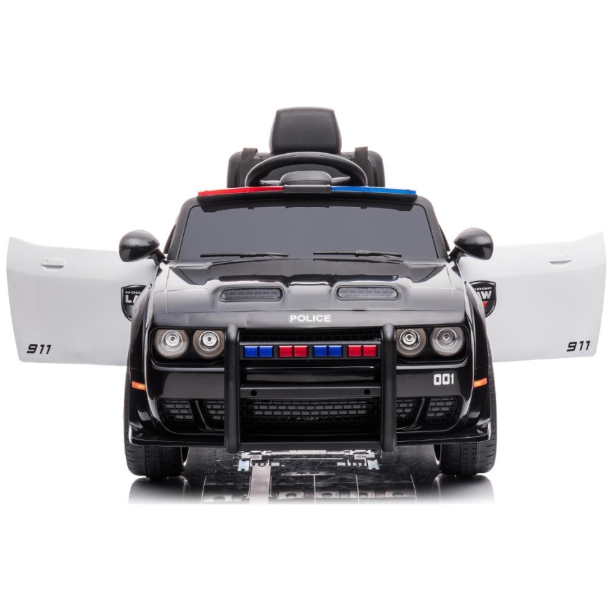 Macchinina elettrica Dodge Challenger Polizia 50W/4500 mAh nero/bianco
