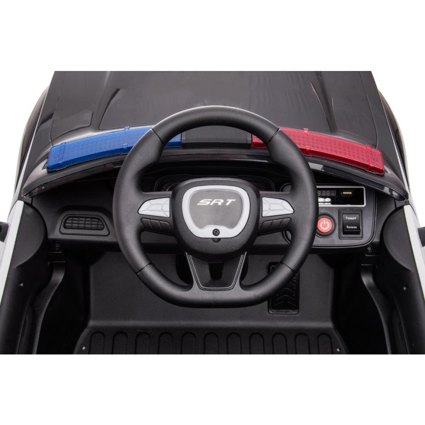 Macchinina elettrica Dodge Challenger Polizia 50W/4500 mAh nero/bianco