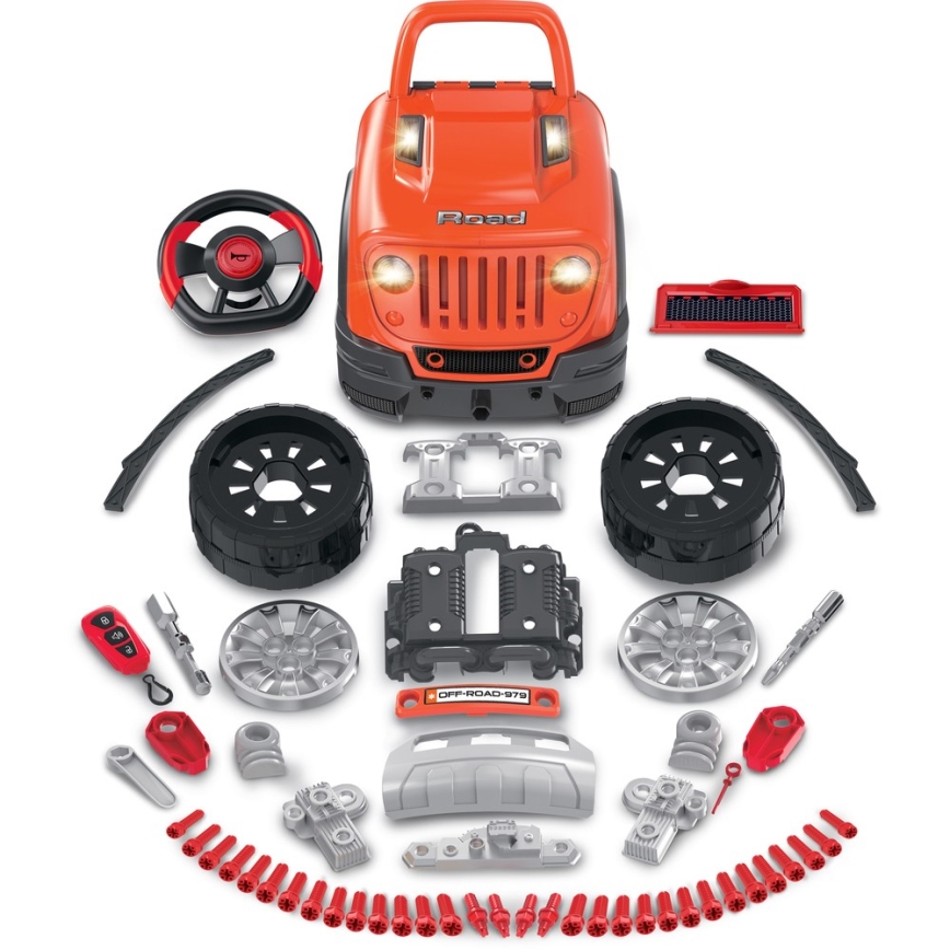 Autofficina per bambini 3xAAA + 1xCR2025 arancione/grigio