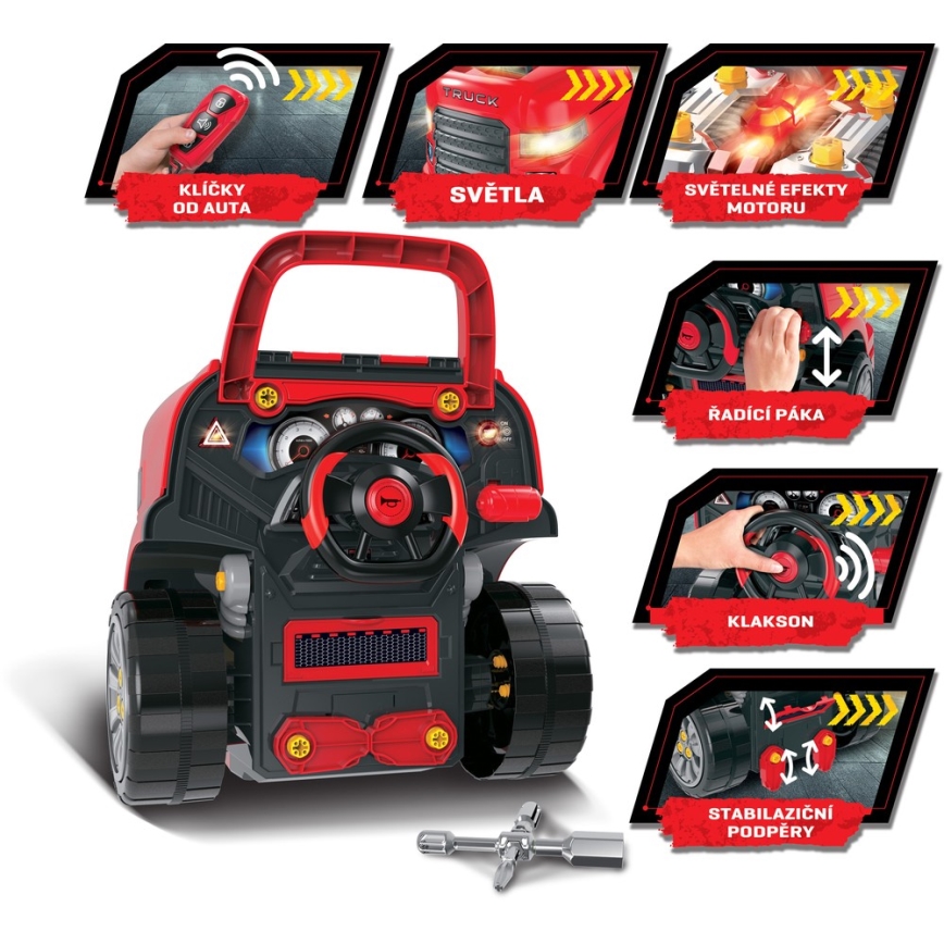 Autofficina per bambini 3xAAA + 1xCR2025 rosso
