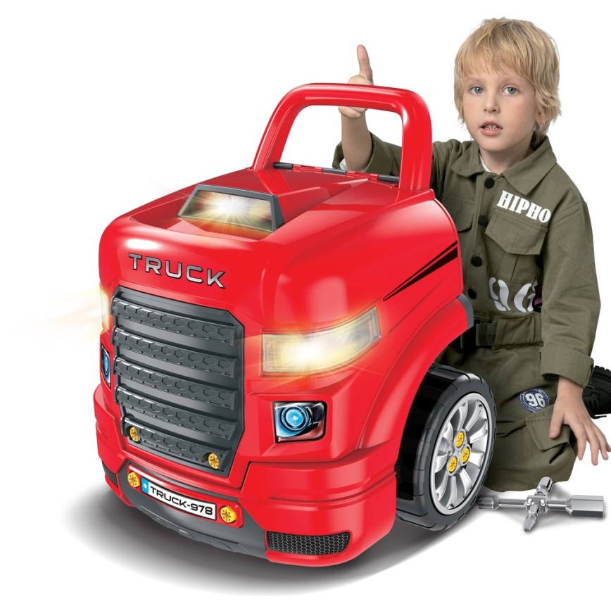 Autofficina per bambini 3xAAA + 1xCR2025 rosso