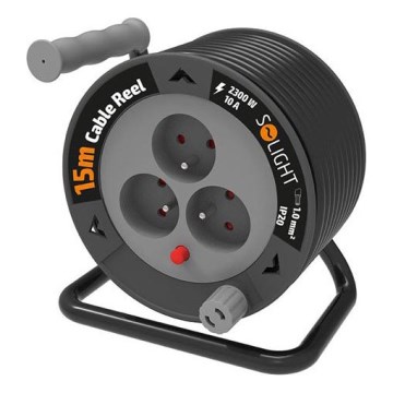 Avvolgicavo con cavo di prolunga, 3 prese, 12 m