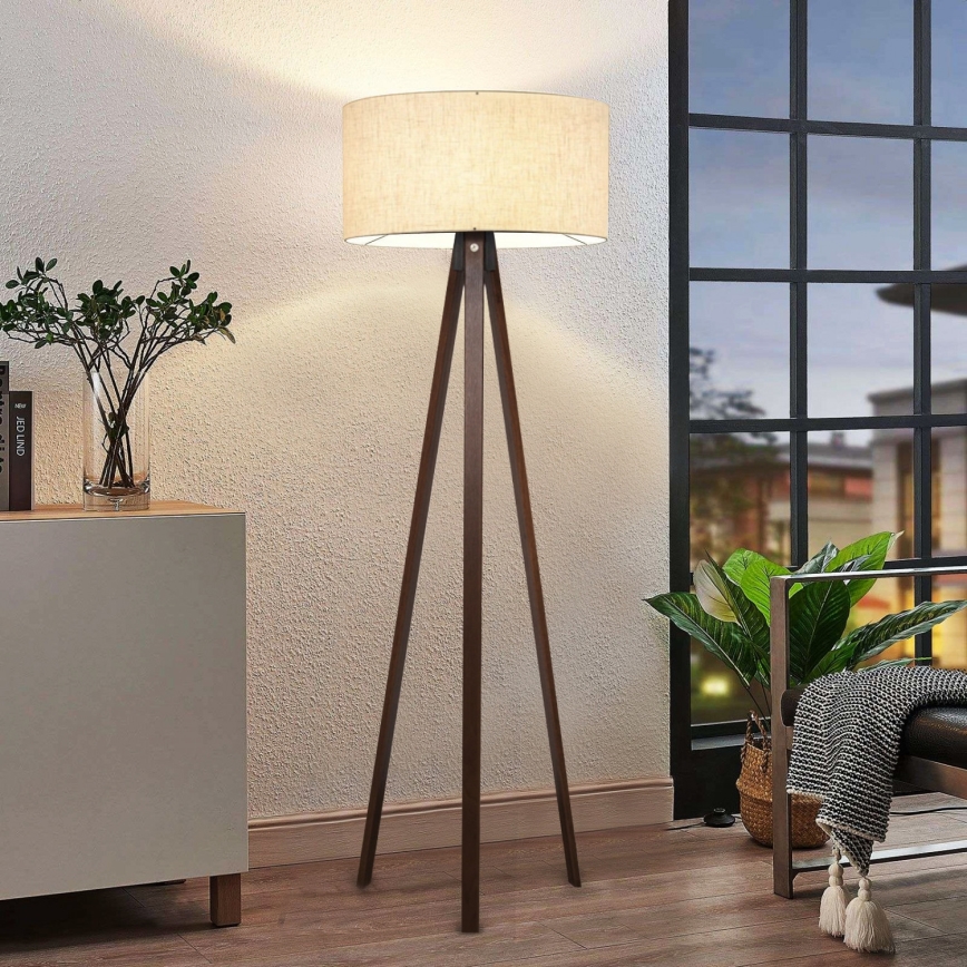AYD 1xE27/40W/230V lampada da terra beige/marrone