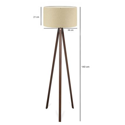 AYD 1xE27/40W/230V lampada da terra beige/marrone
