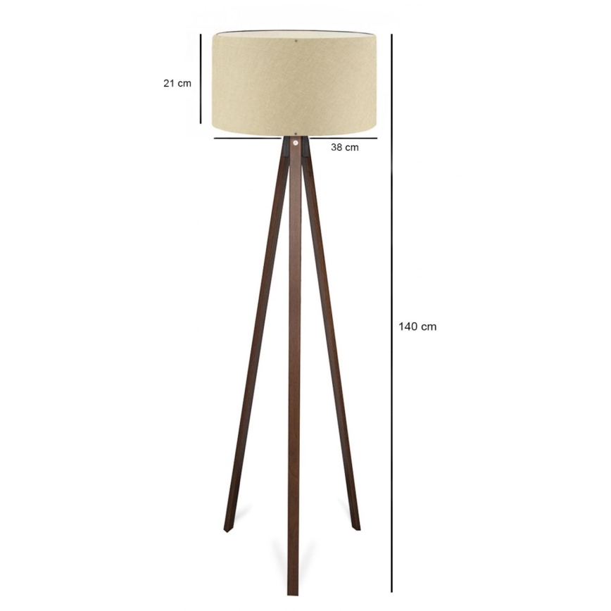 AYD 1xE27/40W/230V lampada da terra beige/marrone