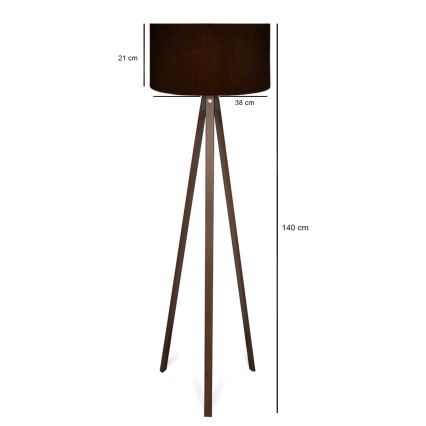 AYD Lampada da terra 1xE27/40W/230V Nera/Marrone