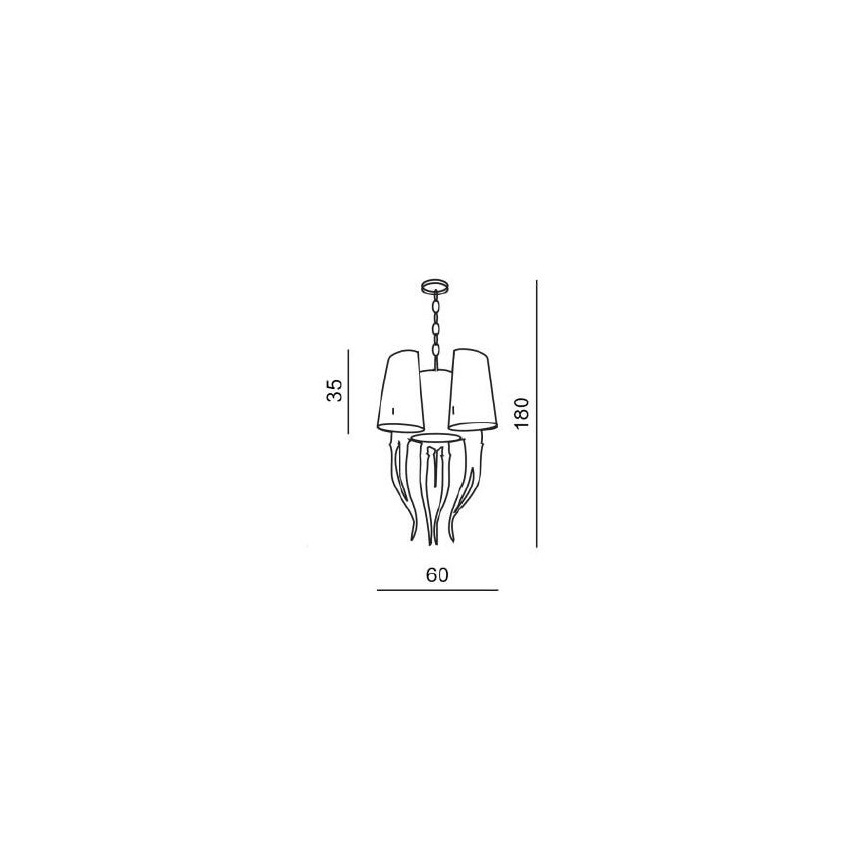 Azzardo AZ1344 - Lampadario su catena DIABLO 6xE14/11W/230V nero