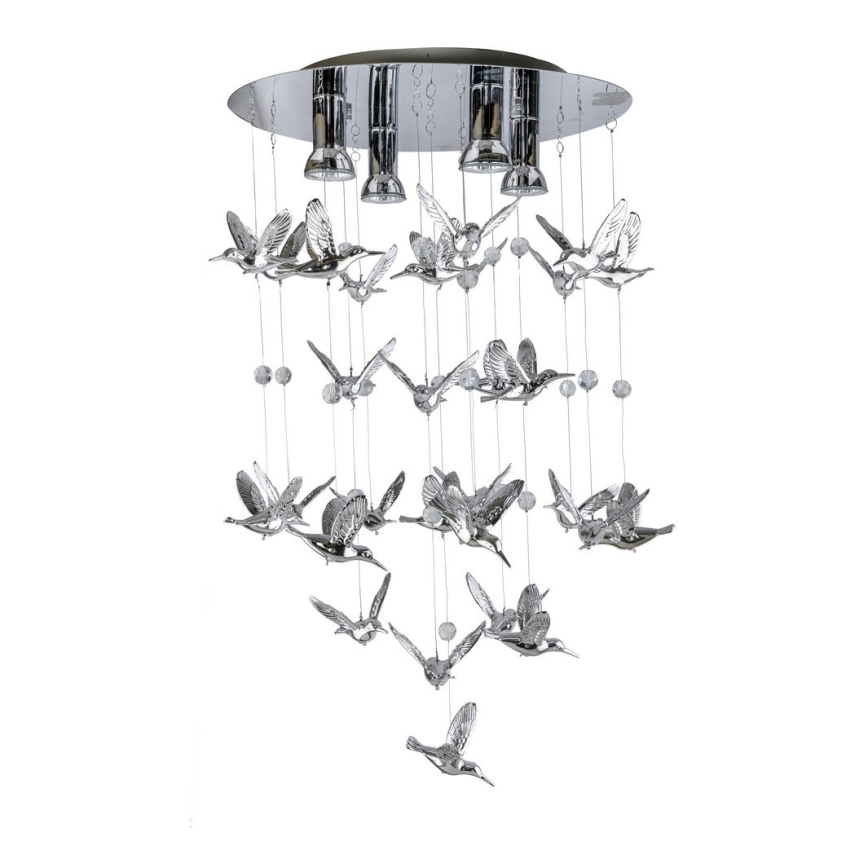 Azzardo AZ2449 - Lampadario a sospensione con filo BIRDS 4xGU10/40W/230V