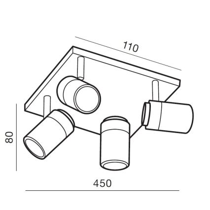 Azzardo AZ2557 - Luce Spot da bagno NOEMIE 4xGU10/35W/230V IP44