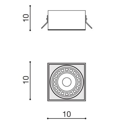 Azzardo AZ2872 - Lampada da incasso NOVA 1xGU10-ES111/50W/230V