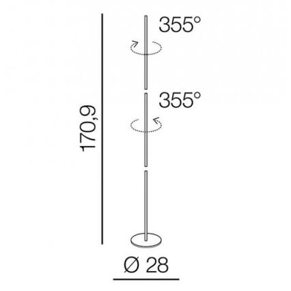 Azzardo AZ3205 - Lampada LED da terra TETA LED/33W/230V