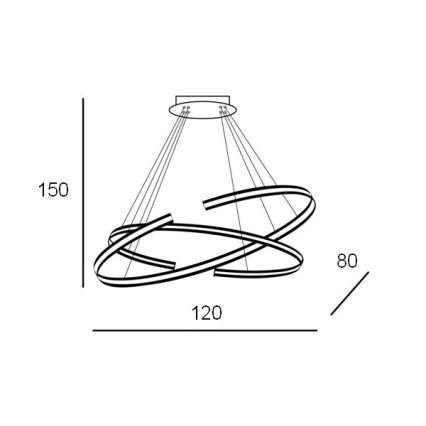 Azzardo AZ3356 - Lampadario LED dimmerabile su fune ALESSIA LED/100W/230V