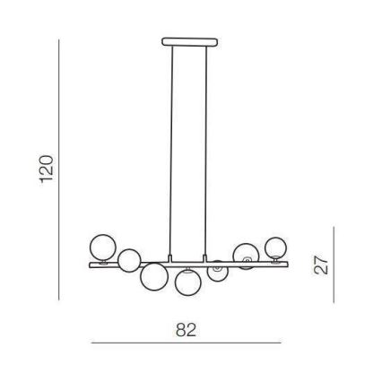 Azzardo AZ4406 - Lampadario su corda SYBILLA 7xG9/25W/230V nero