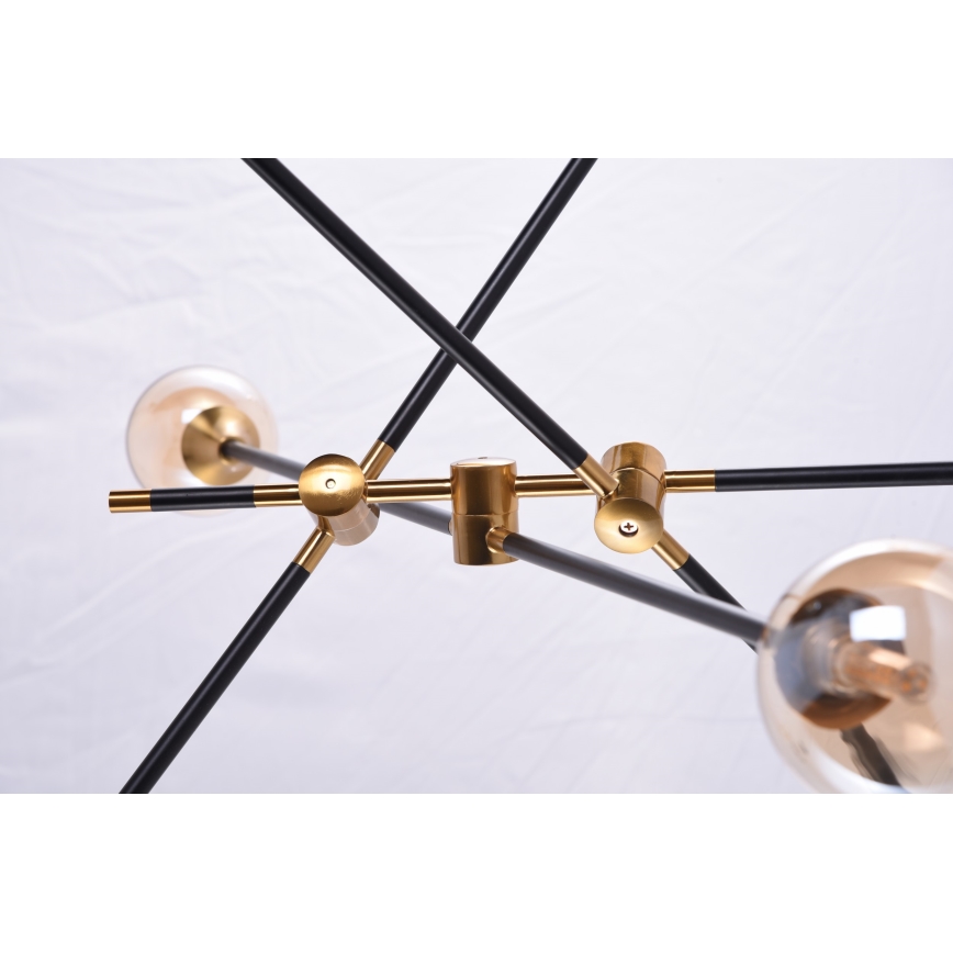 Azzardo AZ4700 - Lampadario su palo SOLEN 6xG9/30W/230V nero/oro