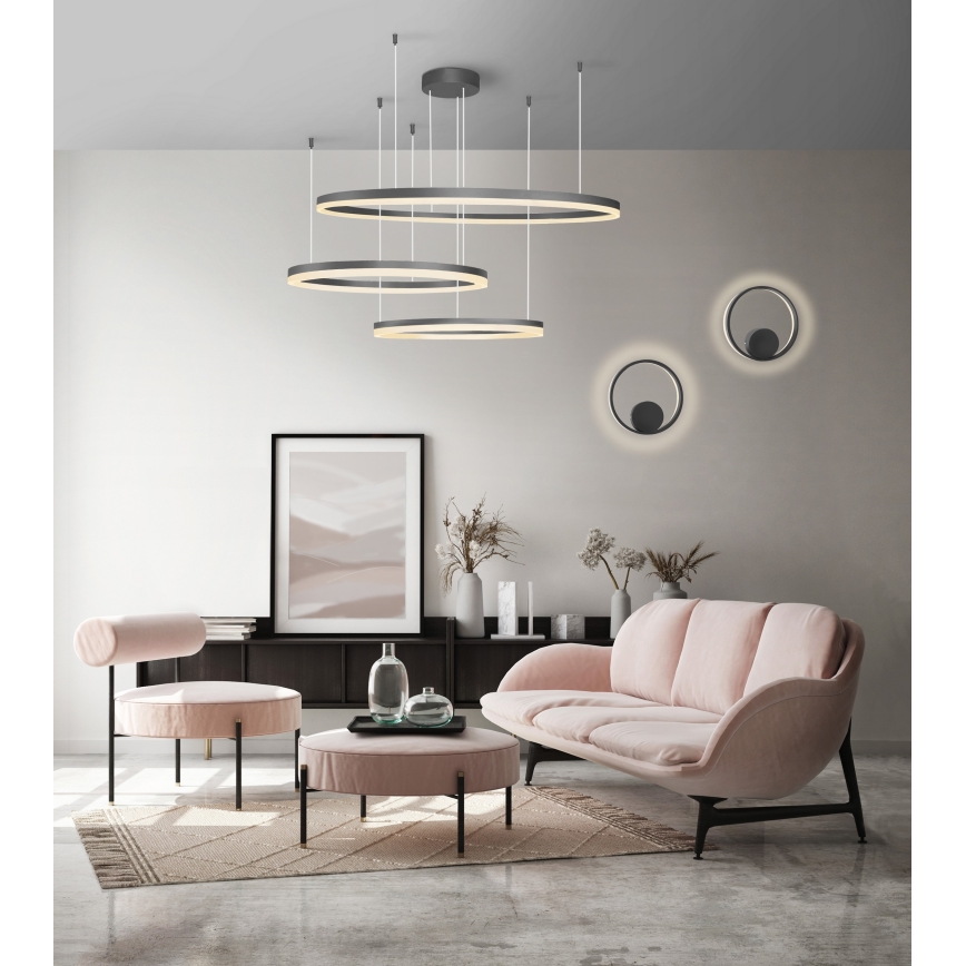 Azzardo AZ4707 - Lampadario a cavo LED HALO LED/130W/230V nero