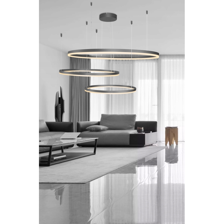 Azzardo AZ4707 - Lampadario a cavo LED HALO LED/130W/230V nero