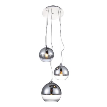 Azzardo AZ4750 - Lampadario su corda SFERA 3xE27/40W/230V tonda