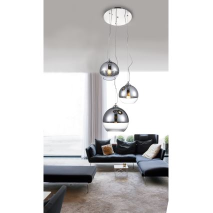 Azzardo AZ4751 - Lampadario su corda BALL 3xE27/40W/230V