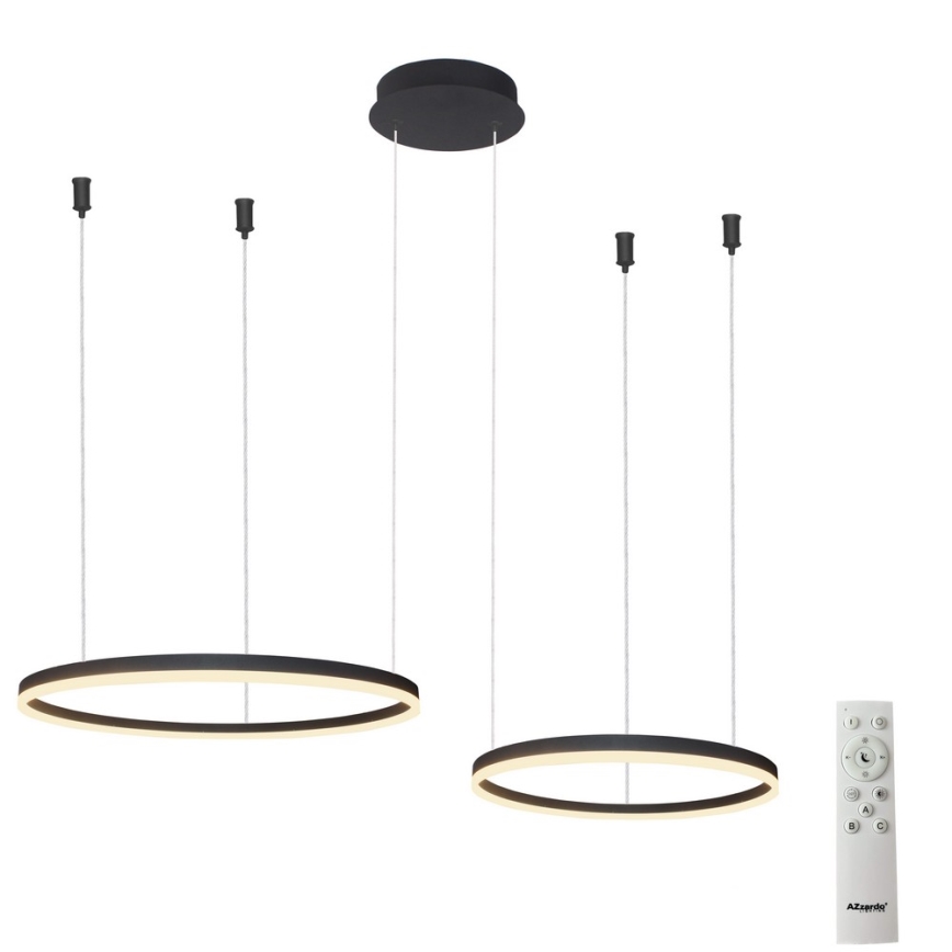 Azzardo AZ4978 - Lampadario a sospensione con filo LED dimmerabile HALO LED/90W/230V nero + telecomando