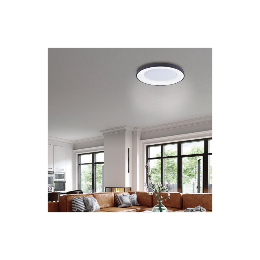 Azzardo AZ4995 - Plafoniera LED dimmerabile SANTANA LED/80W/230V nero + telecomando
