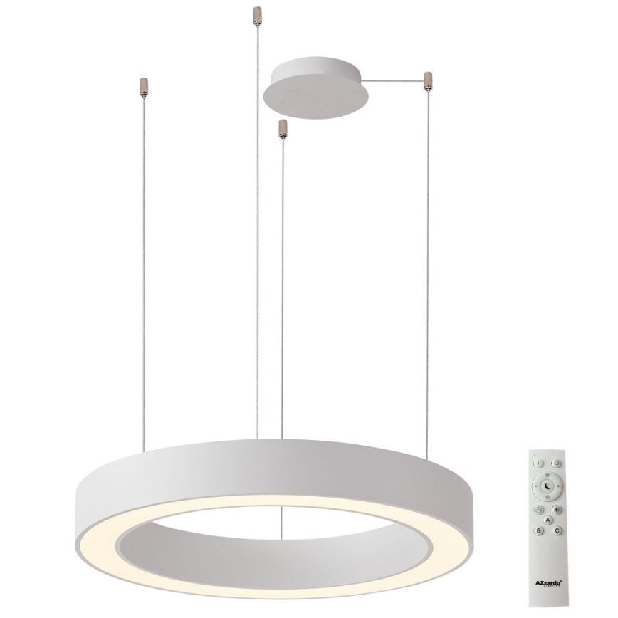 Azzardo AZ5049 - Lampadario a sospensione con filo LED dimmerabile MARCO LED/80W/230V bianco + telecomando