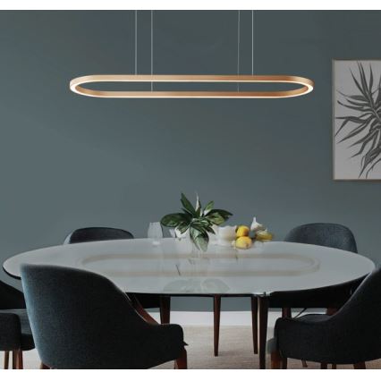 Azzardo AZ5056 - Lampadario a sospensione con filo LED dimmerabile ELENA LED/50W/230V 120 cm oro