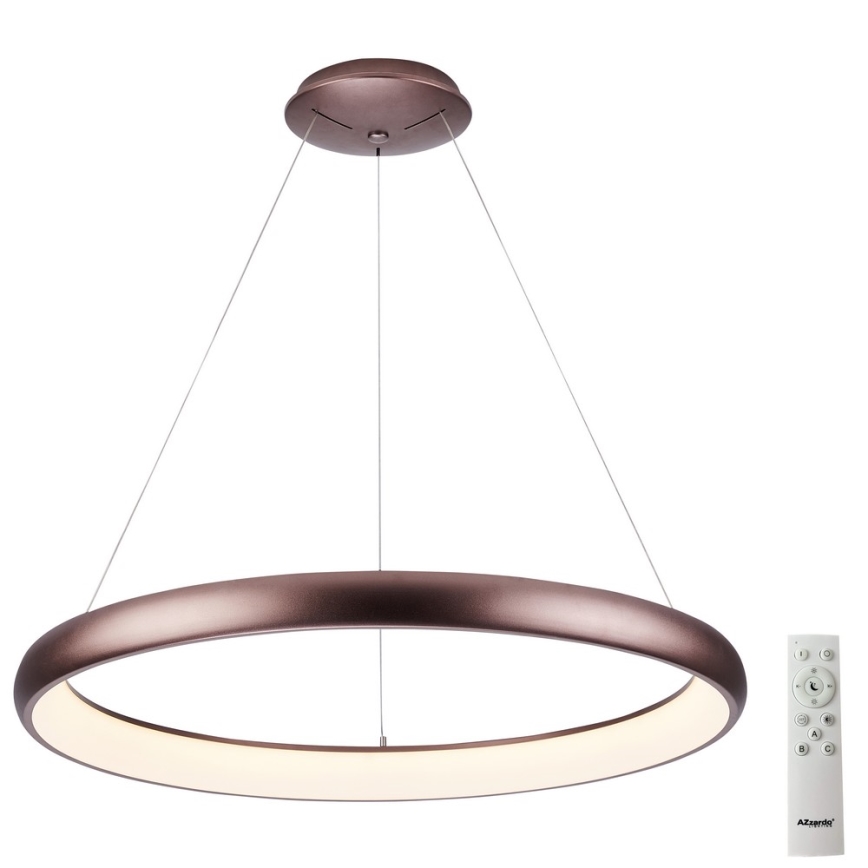 Azzardo AZ5059 - Lampadario a sospensione con filo LED dimmerabile ANTONIO LED/32W/230V marrone + telecomando