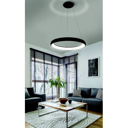 Azzardo AZ5060 - Lampadario a sospensione con filo LED dimmerabile ANTONIO LED/32W/230V nero + telecomando