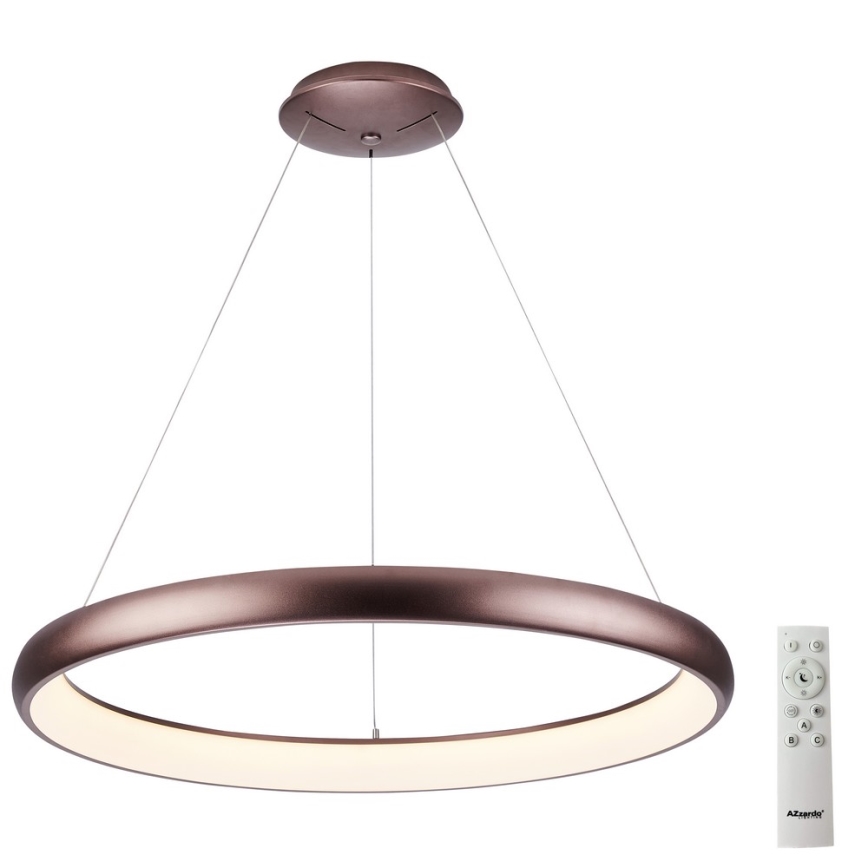 Azzardo AZ5062 - Lampadario a sospensione con filo LED dimmerabile ANTONIO LED/50W/230V marrone + telecomando