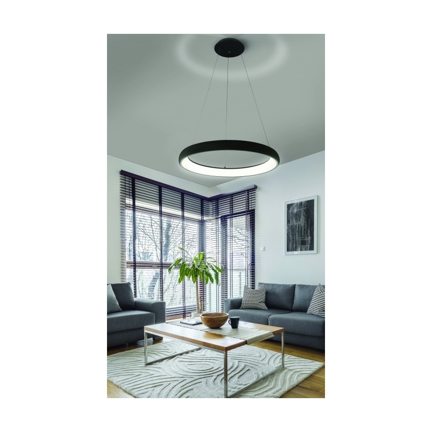 Azzardo AZ5063 - Lampadario a sospensione con filo LED dimmerabile ANTONIO LED/50W/230V nero + telecomando