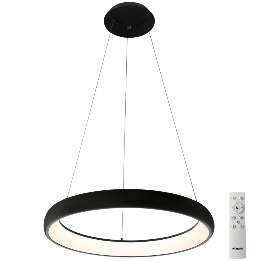 Azzardo AZ5063 - Lampadario a sospensione con filo LED dimmerabile ANTONIO LED/50W/230V nero + telecomando