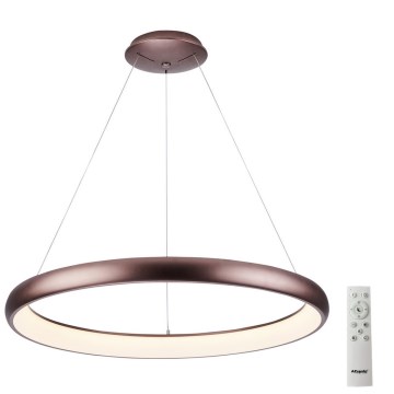 Azzardo AZ5065 - Lampadario a sospensione con filo LED dimmerabile ANTONIO LED/80W/230V marrone + telecomando