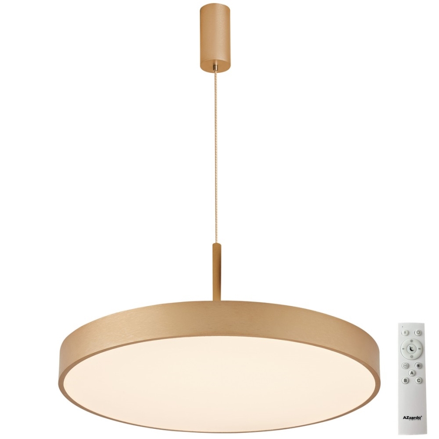 Azzardo AZ5092 - Lampadario a sospensione con filo LED dimmerabile MARCELLO LED/60W/230V oro + telecomando