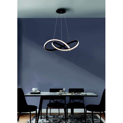 Azzardo AZ5096 - Lampadario a sospensione con filo LED dimmerabile INFINITY LED/80W/230V nero + telecomando