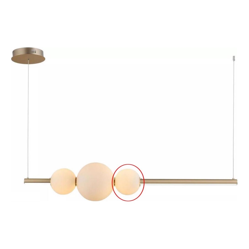 Azzardo - Vetro di ricambio per lampadario SANDRA bianco - piccolo diametro 15 cm