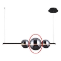 Azzardo - Vetro di ricambio per lampadario SANDRA nero/cromo - grande diametro 22 cm