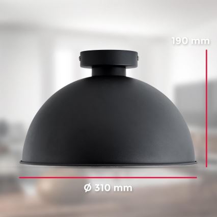 B.K. Licht 1322 - Plafoniera 1xE27/60W/230V nero/oro