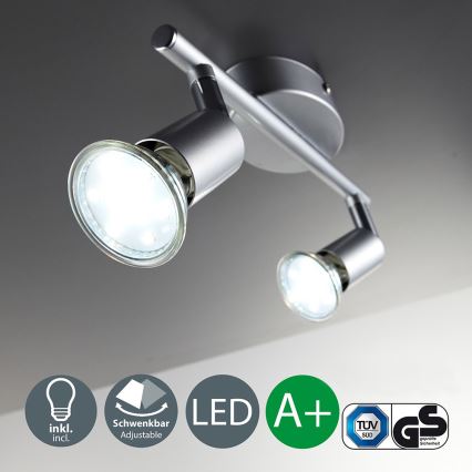 B.K.Licht - Luce Spot a LED 2xGU10/3W/230V 3000K