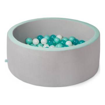 B-Toys - Piscina a secco per bambini con palline diametro 89 cm grigio/turchese