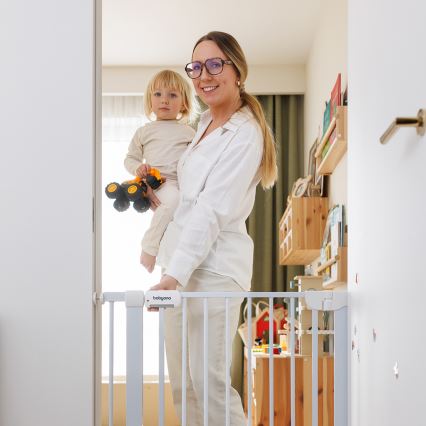 BabyOno - Cancello di sicurezza regolabile 75-96 cm, bianco