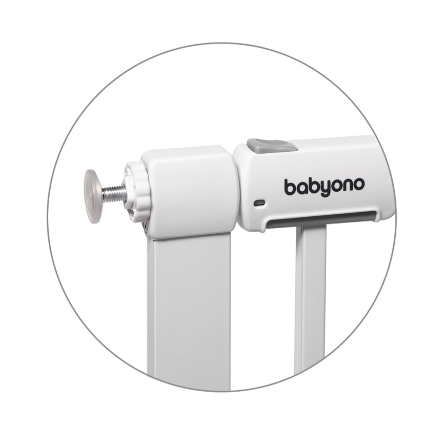 BabyOno - Cancello di sicurezza regolabile 75-96 cm, bianco