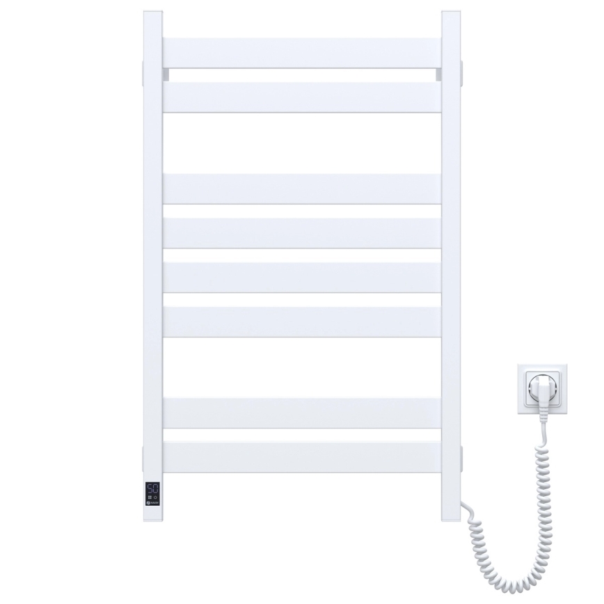 Scaldasalviette da bagno LARGO con termostato 432 W/230 V 80,6 cm IP44 bianco, destro, profilo quadrato