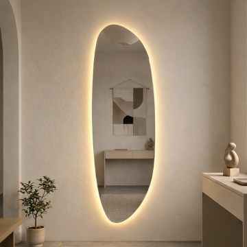 Baltica Design - Specchio da parete per bagno con illuminazione integrata STONE FLUID LED/15W/230V 2700K 155x50 cm IP65