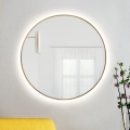 Baltica Design - Specchio da parete per bagno con retroilluminazione BRIGHT LED/15W/230V 4500K Ø 70 cm IP65 dorato