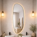 Baltica Design - Specchio da parete per bagno con retroilluminazione STONE FLUID LED/15W/230V 2700K 155x50 cm IP65 nero