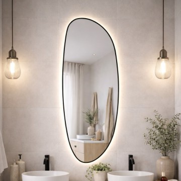 Baltica Design - Specchio da parete per bagno con retroilluminazione STONE FLUID LED/15W/230V 4500K 155x50 cm IP65 nero