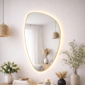 Baltica Design - Specchio da parete per bagno LED con retroilluminazione STONE FLUID LED/15W/230V 4500K 92x55 cm IP65 oro